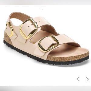 Birkenstock Big Buckle Milano High Shine New Beige Size 41